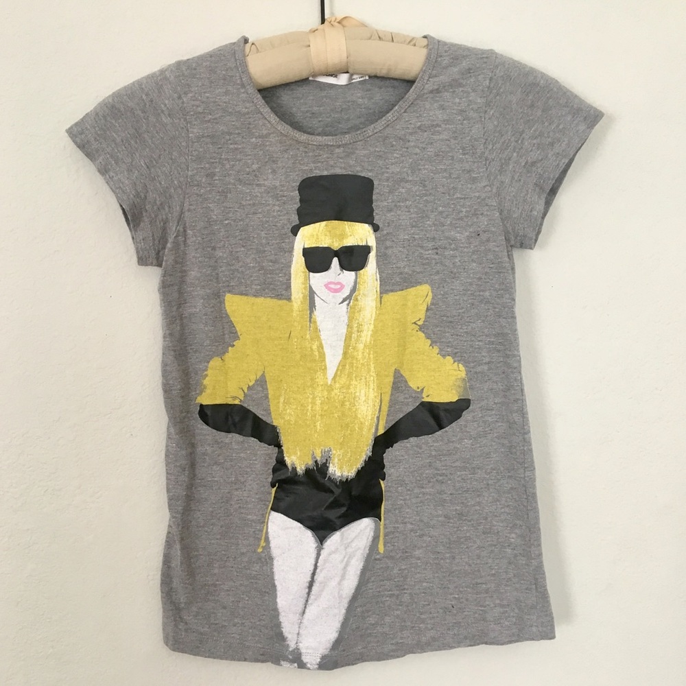 Grey Lady Gaga Design Shirt